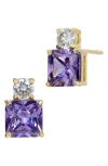 Savvy Cie Jewels Cubic Zirconia Birthstone Stud Earrings In February