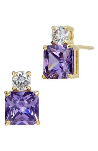 Savvy Cie Jewels Cubic Zirconia Birthstone Stud Earrings In February