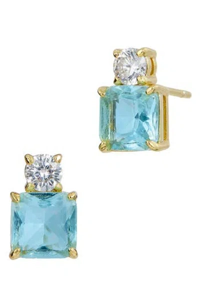 Savvy Cie Jewels Cubic Zirconia Birthstone Stud Earrings In Blue