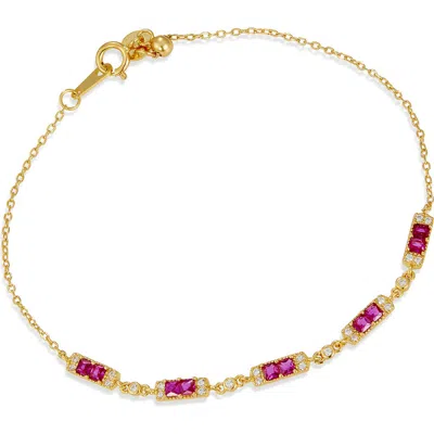 Savvy Cie Jewels Cubic Zirconia Bracelet In Yellow