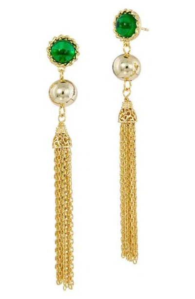 Savvy Cie Jewels Cubic Zirconia Drop Earrings In Yellow
