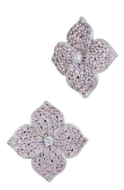 Savvy Cie Jewels Cubic Zirconia Flower Stud Earrings