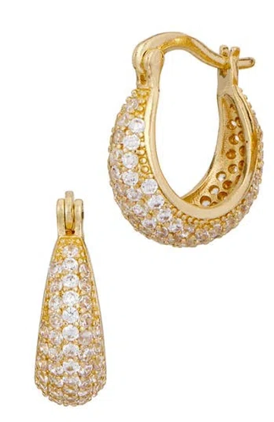 Savvy Cie Jewels Cubic Zirconia Graduated Hoop Earrings