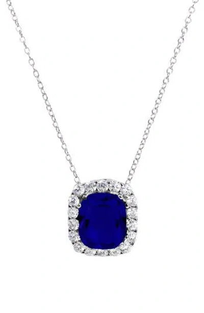 Savvy Cie Jewels Cubic Zirconia Halo Pendant Necklace In Brown