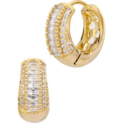 Savvy Cie Jewels Cubic Zirconia Huggie Hoop Earrings