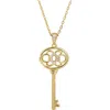 Savvy Cie Jewels Cubic Zirconia Key Pendant Necklace In Yellow