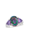 Savvy Cie Jewels Cubic Zirconia Ring In Purple