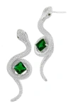 Savvy Cie Jewels Cubic Zirconia Snake Drop Earrings