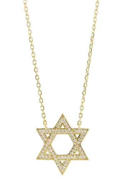 Savvy Cie Jewels Cubic Zirconia Star Of David Pendant Necklace In Gold