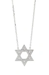 Savvy Cie Jewels Cubic Zirconia Star Of David Pendant Necklace In Silver