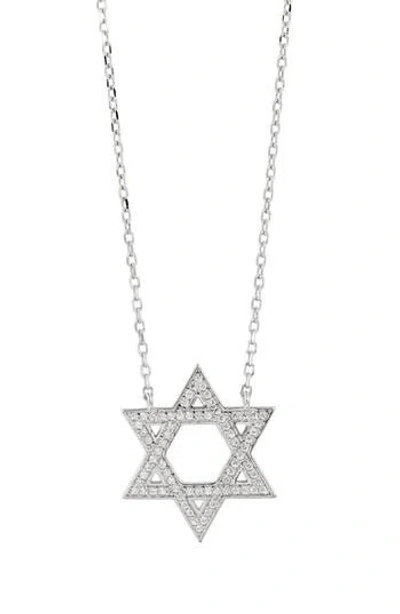 Savvy Cie Jewels Cubic Zirconia Star Of David Pendant Necklace In Silver