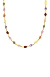 Savvy Cie Jewels Cubic Zirconia Station Necklace In Gold