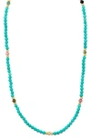 Savvy Cie Jewels Cultured Freshwater Pearl & Turquoise Beaded Necklace In Multi