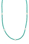Savvy Cie Jewels Cultured Freshwater Pearl & Turquoise Beaded Necklace In Multi