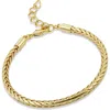 Savvy Cie Jewels 18k Gold Plated Cylindrical Smooth Bracelet In Yellow