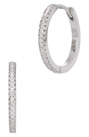 Savvy Cie Jewels Cz Huggie Hoop Earrings In Silver