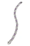Savvy Cie Jewels Diamond & Amethyst Bracelet In Amethyst/silver