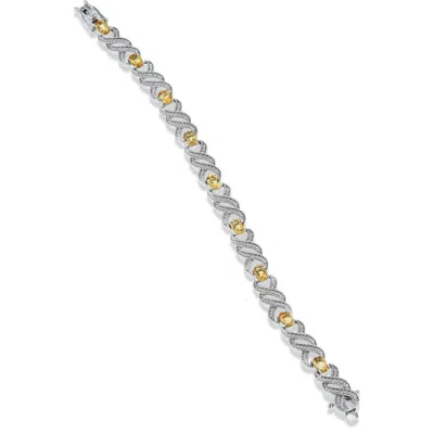 Savvy Cie Jewels Diamond & Citrine Bracelet In Gray