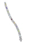 Savvy Cie Jewels Diamond And Genuine Multi Gemstone Bracelet In White