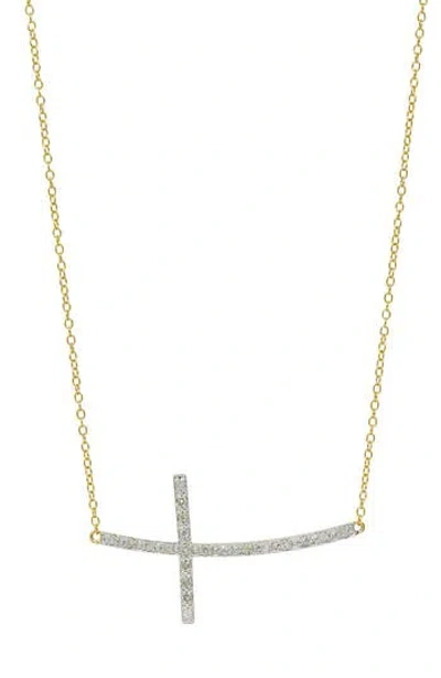 Savvy Cie Jewels Diamond Cross Pendant Necklace In Yellow Gold
