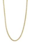 Savvy Cie Jewels Sterling Silver Two Tone Diamond Cut Quad 3mm Necklace In Gold