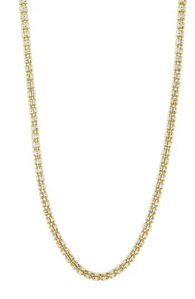 Savvy Cie Jewels Diamond Cut Barrel Bead Chain Necklace In Gold