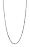 Savvy Cie Jewels Diamond Cut Barrel Bead Chain Necklace In Silver