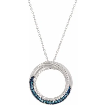 Savvy Cie Jewels Diamond Open Circle Pendant Necklace In White