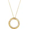 Savvy Cie Jewels Diamond Open Circle Pendant Necklace In Gold