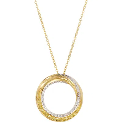 Savvy Cie Jewels Diamond Open Circle Pendant Necklace In Yellow