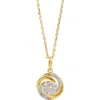 Savvy Cie Jewels Diamond Swirl Pendant Necklace In Gold