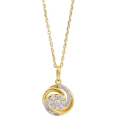 Savvy Cie Jewels Diamond Swirl Pendant Necklace In Gold