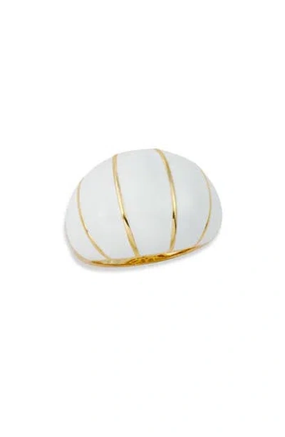 Savvy Cie Jewels Dome Cocktail Ring In Yellow Gold/white