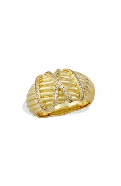Savvy Cie Jewels Dome Rib Cz Ring
