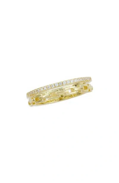 Savvy Cie Jewels Double Band Ring In Yellow Gold
