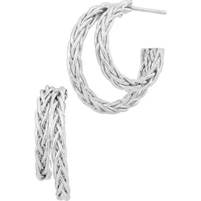 Savvy Cie Jewels Double Rope 'c' Hoop Earrings