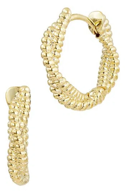 Savvy Cie Jewels Double Twist Hoop Earrings In Yellow
