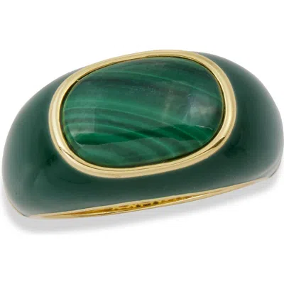 Savvy Cie Jewels Enamel Dome Ring In Gray