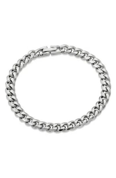 Savvy Cie Jewels Flat Curb Chain Bracelet In White