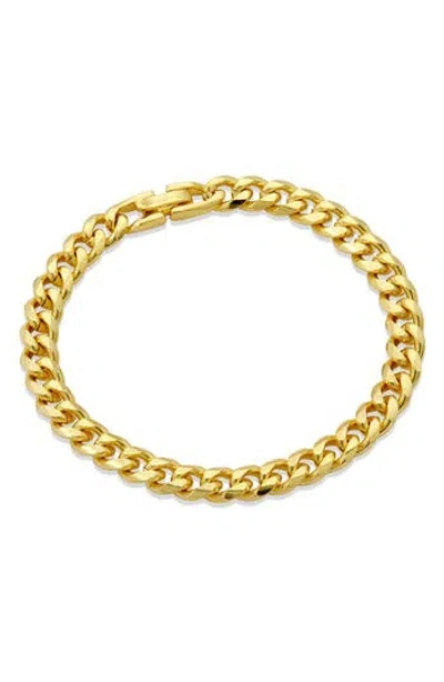 Savvy Cie Jewels Flat Curb Chain Bracelet In Yellow