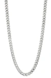 Savvy Cie Jewels Flat Curb Chain Necklace In Silver