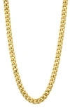 Savvy Cie Jewels Flat Curb Chain Necklace In Yellow
