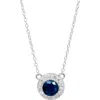 Savvy Cie Jewels Gemstone Halo Pendant Necklace In Metallic