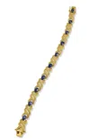 Savvy Cie Jewels Genuine Gemstone And Diamond Bracelet In Blue