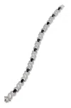 Savvy Cie Jewels Genuine Gemstone And Diamond Bracelet In Silver