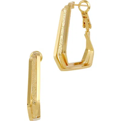 Savvy Cie Jewels Geometric Hoop Earrings In Yellow