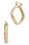 Savvy Cie Jewels 18k Gold Plated Brazillian Hoops In Yellow Gold