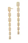Savvy Cie Jewels Gold Cz Tag Dangle Earrings In Yellow
