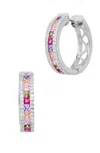 Savvy Cie Jewels Gold Plated Cubic Zirconia Hoop Earrings In Metallic