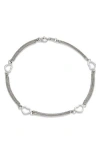 Savvy Cie Jewels Heart Charm Chain Anklet In Silver